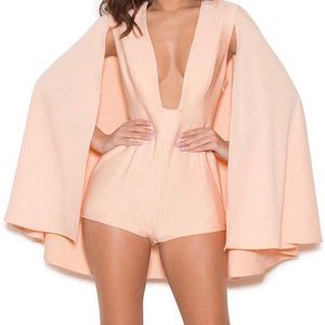 House of CB Cape Playsuit Romper Peach
